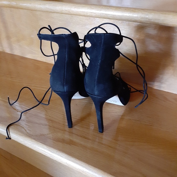 Aldo Black Suede Lace Up Stilettos - Picture 16 of 16